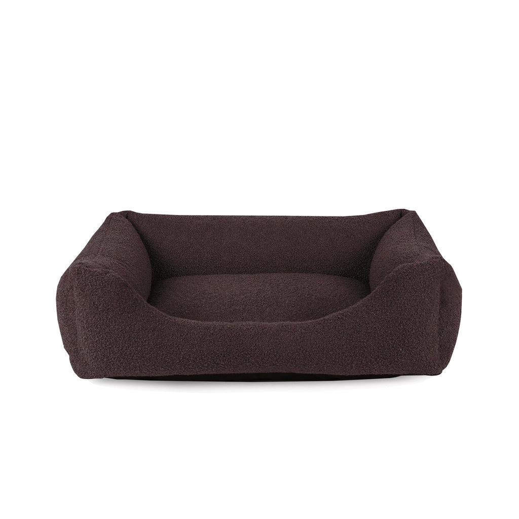Panier orthopédique pour chien en bouclette marron, vue d'ensemble
