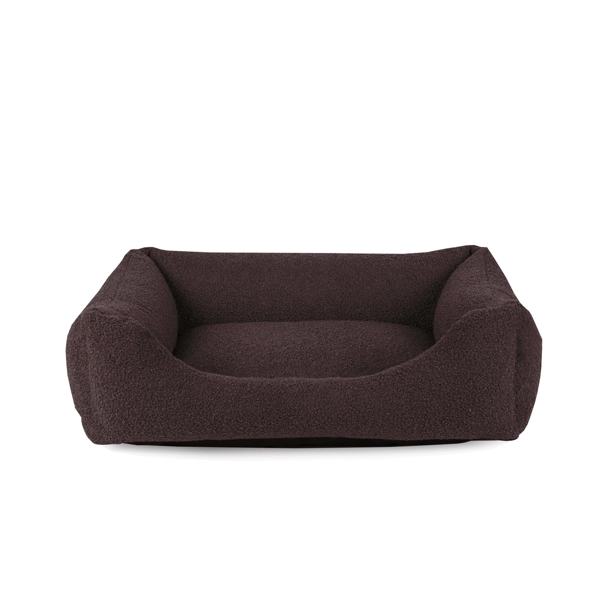 Panier orthopédique pour chien en bouclette marron, vue d'ensemble