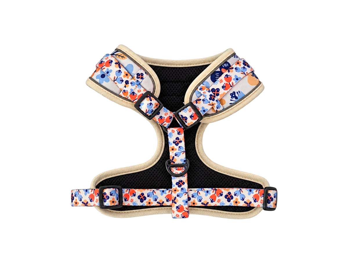Harnais Goofy – harnais en Y réglable pour chien à motifs fleuris