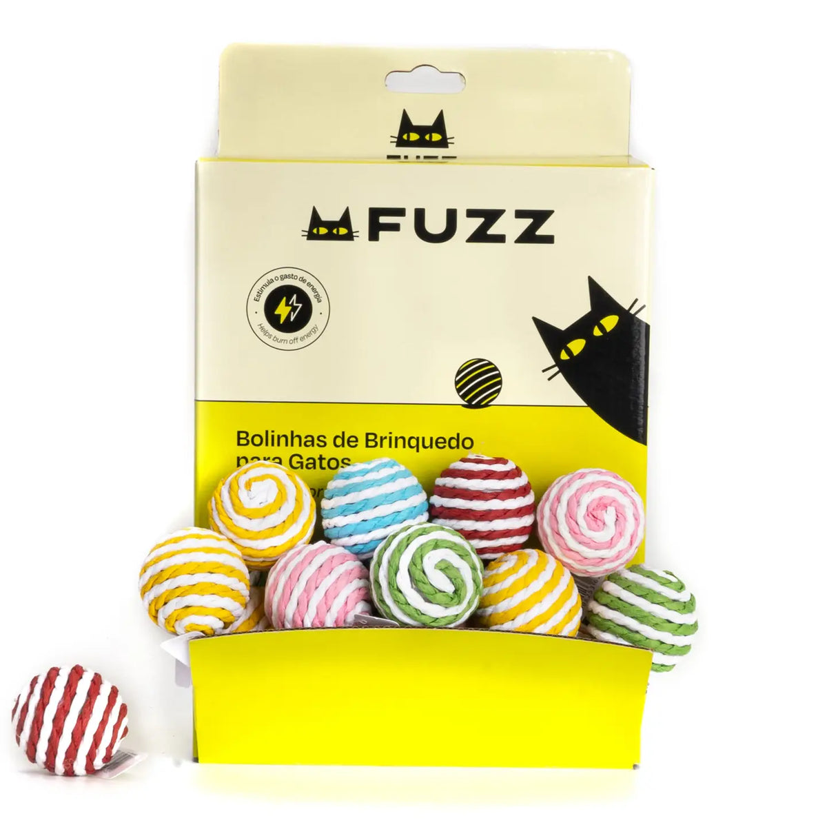 Balles de jeu Fuzz Carnival Balls pour chat, présentoir de 40 pièces