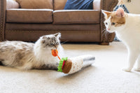 Jouet Shrimp Purrito pour chat avec herbe à chat et éléments froissés