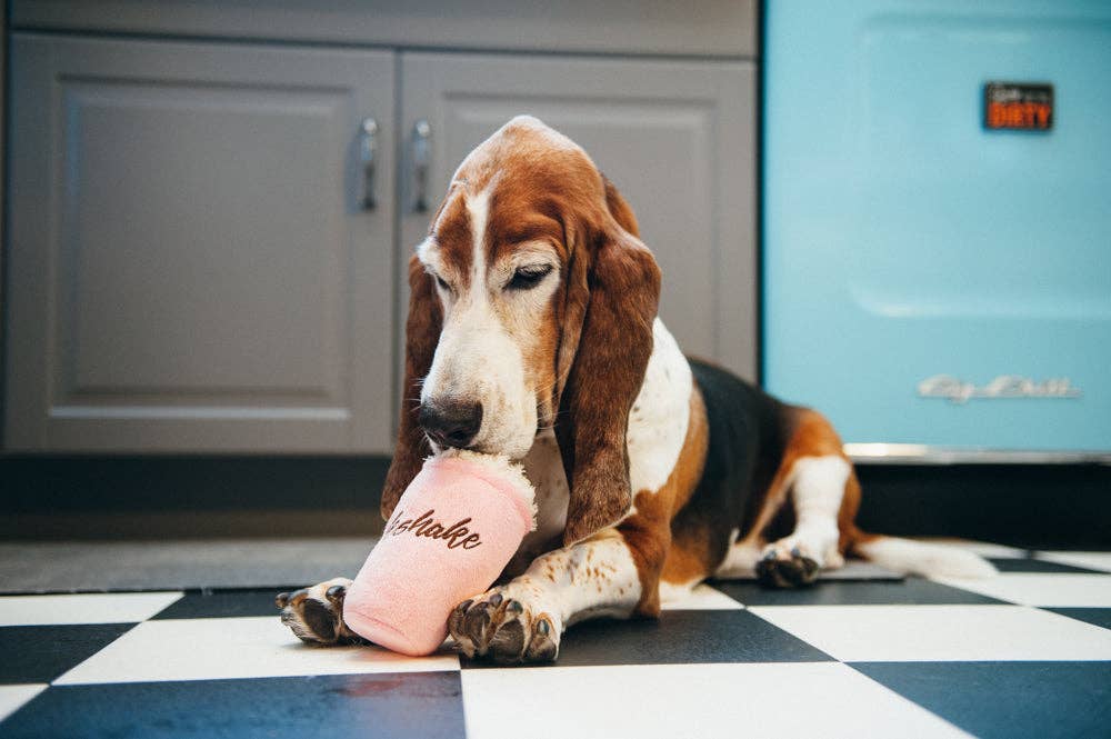Jouet Milkshake American Classic Mutts de P.L.A.Y. pour chien